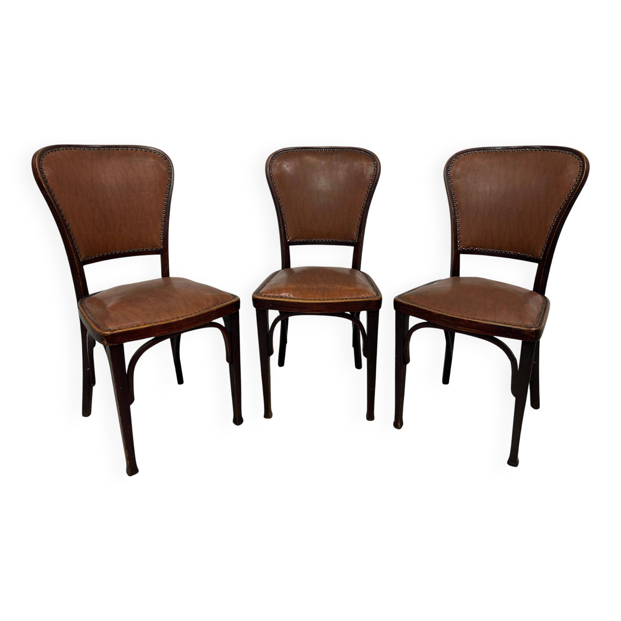 Set of 3 dining chairs by Gustav Siegel for J&J Kohn