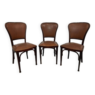 Set of 3 dining chairs by Gustav Siegel for J&J Kohn