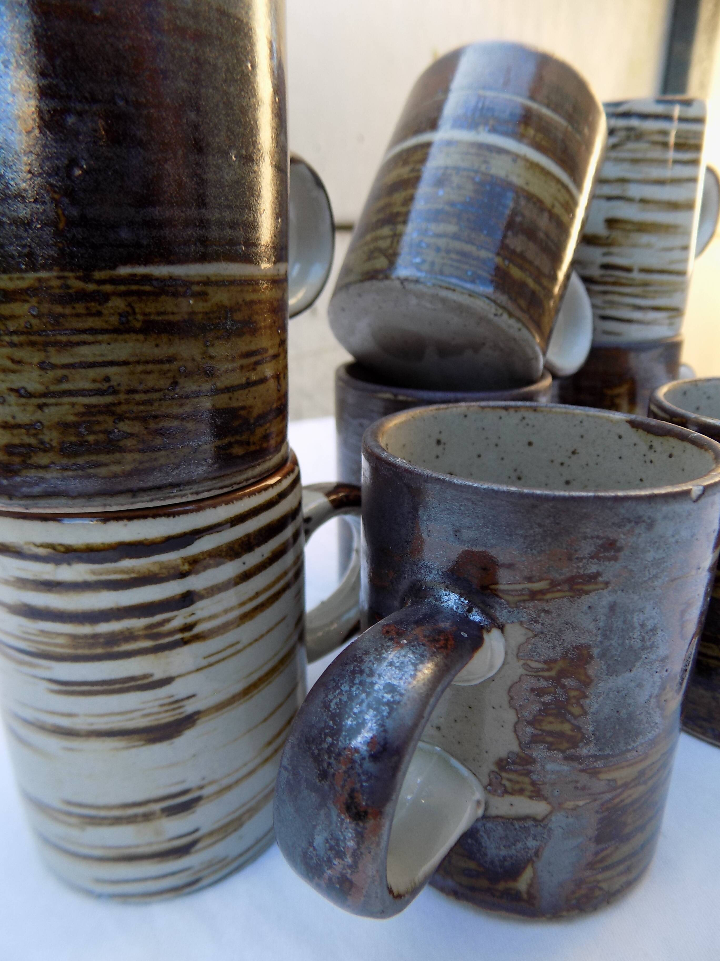 lot de 8 tasses à café en grès