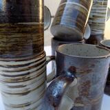 set of 8 stoneware coffee cups