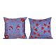 Lot de 2 housses de coussin brodées vintage 43x43 cm
