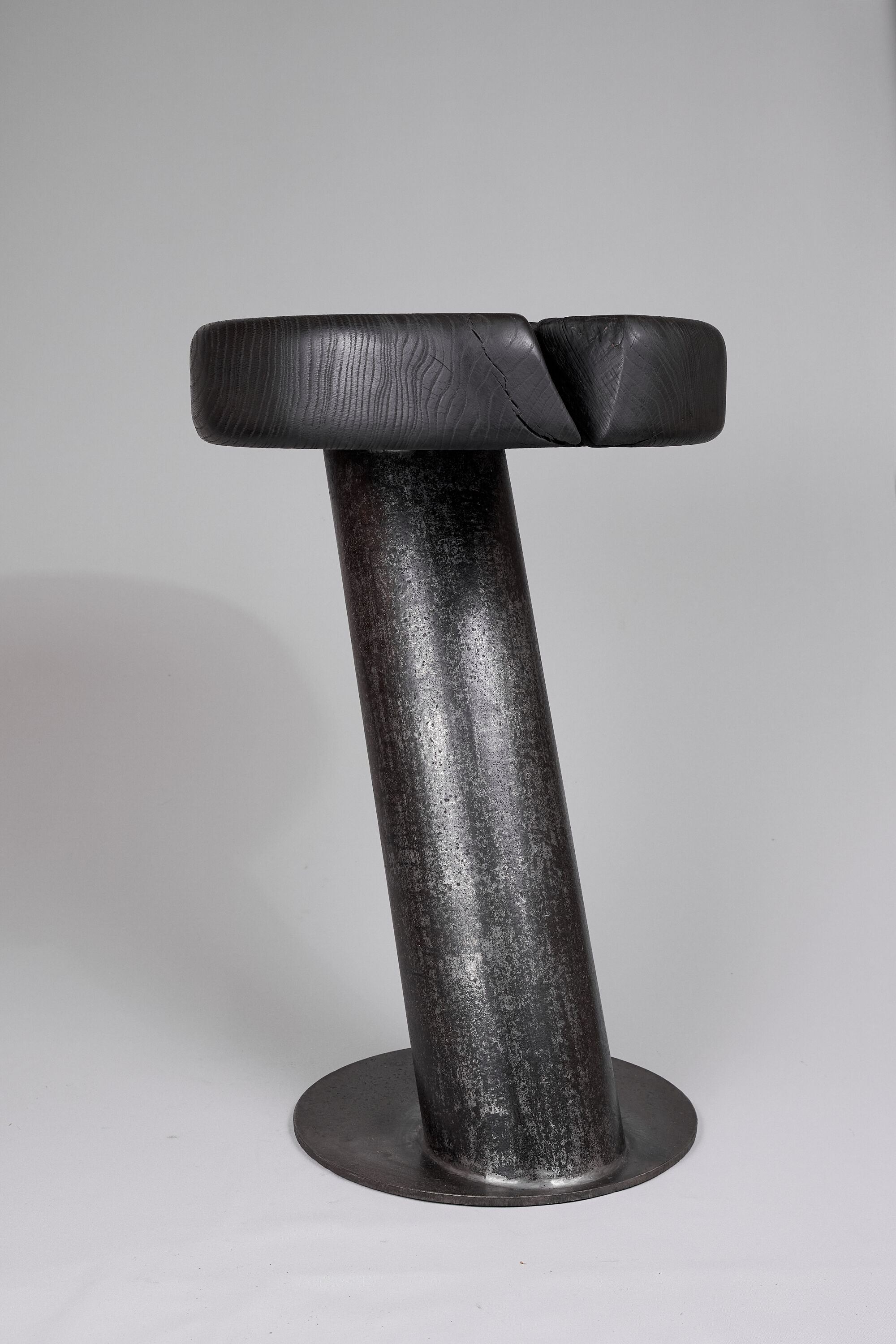 Solid wood sculptural side table, original contemporary design, logniture