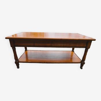 M20240401/Coffee table with two trays and 2 drawers in solid cherry wood - Very good condition