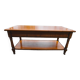Table basse à 2 plateaux et 2 tiroirs en merisier massif