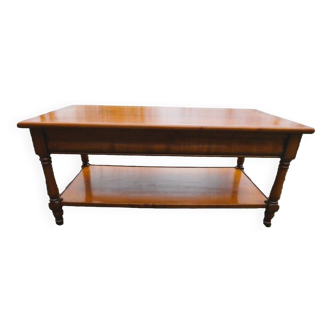 M20240401/Coffee table with two trays and 2 drawers in solid cherry wood - Very good condition