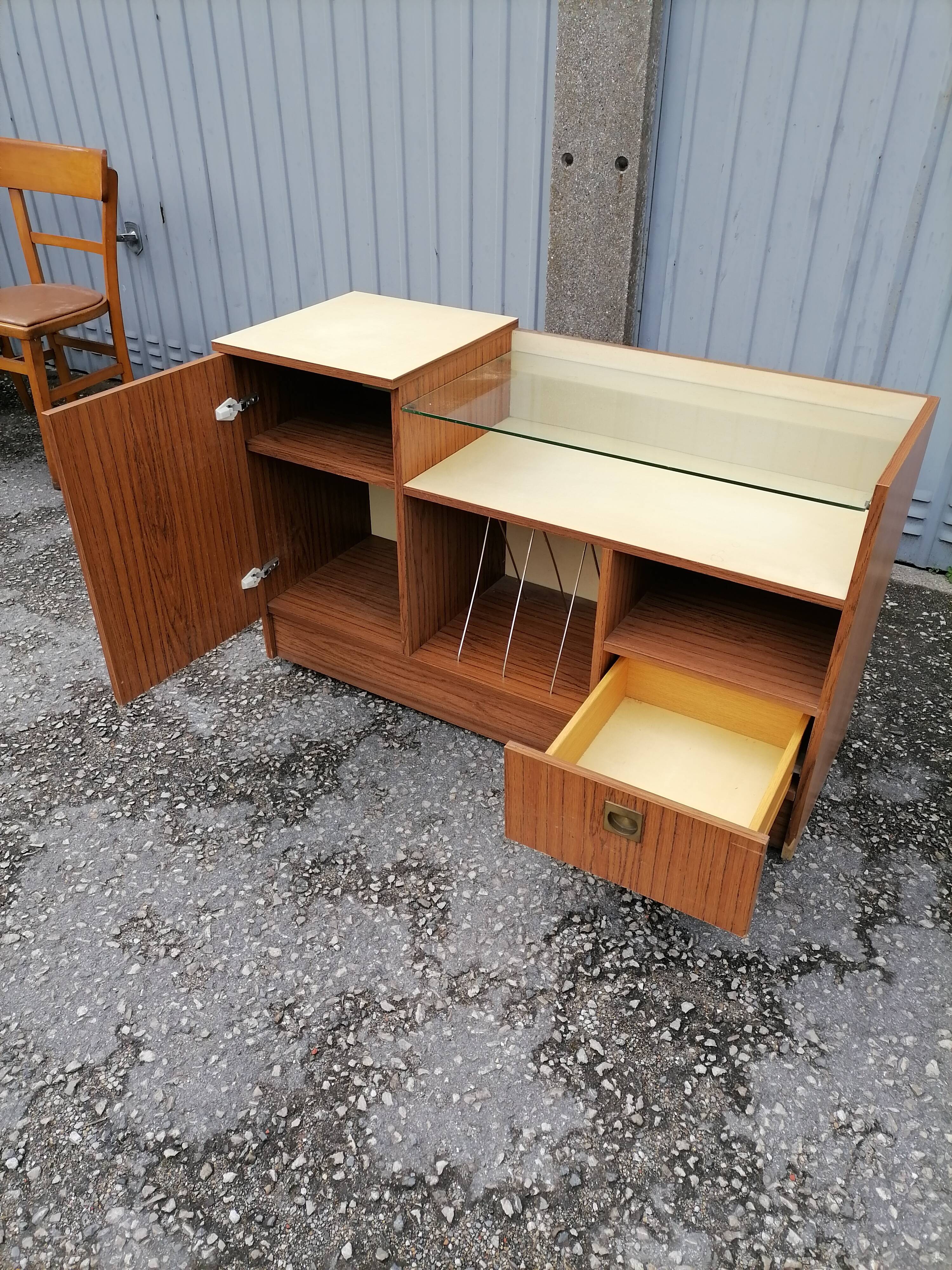 Old vintage hi-fi cabinet
