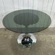 Tulip foot table with smoked glass top attributed to Gastone Rinaldi