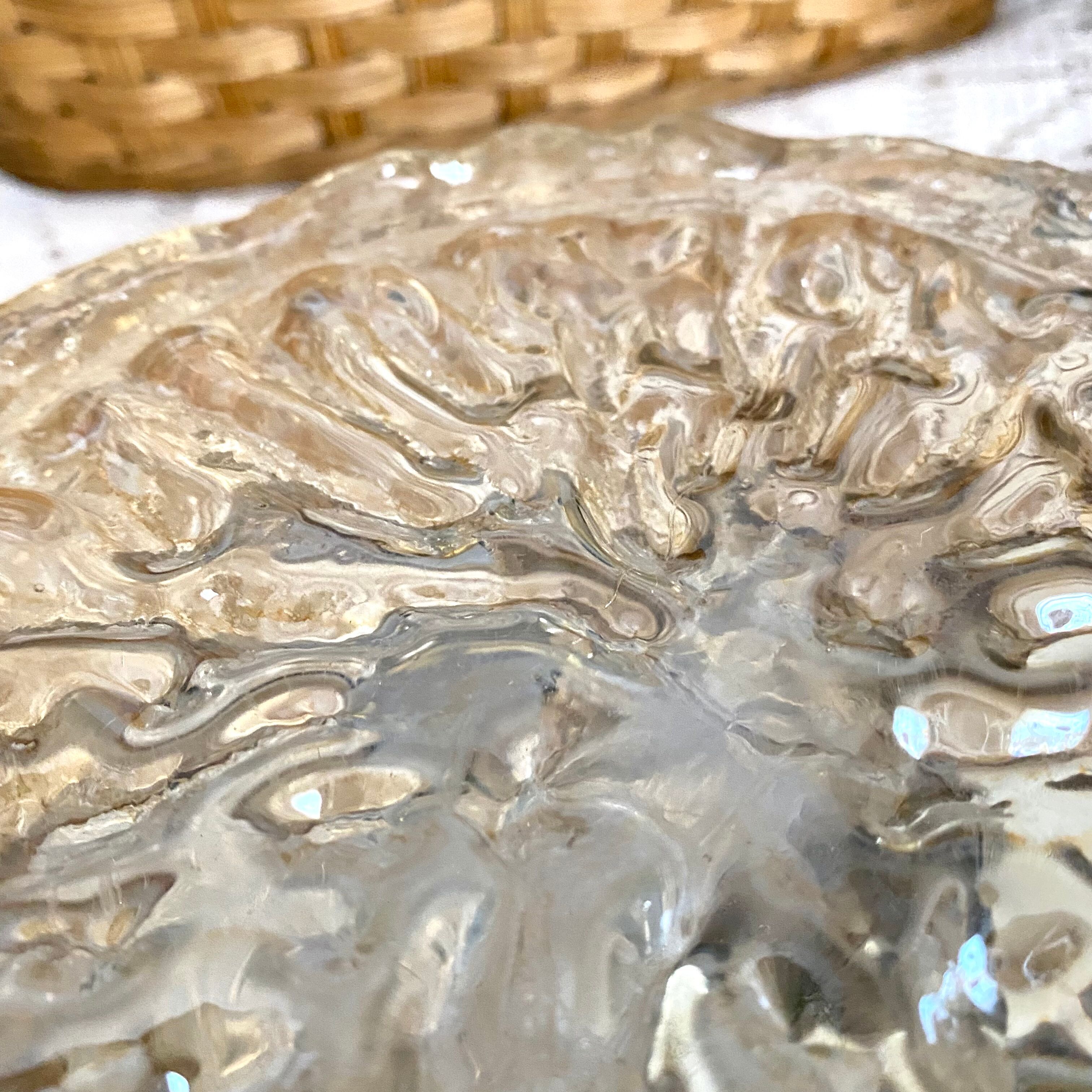 Vintage amber glass ceiling lamp