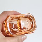 Serviteur Sel Poivre en verre rose, vintage français, authentique