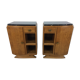 Pair of bedside tables art deco style marble black portor