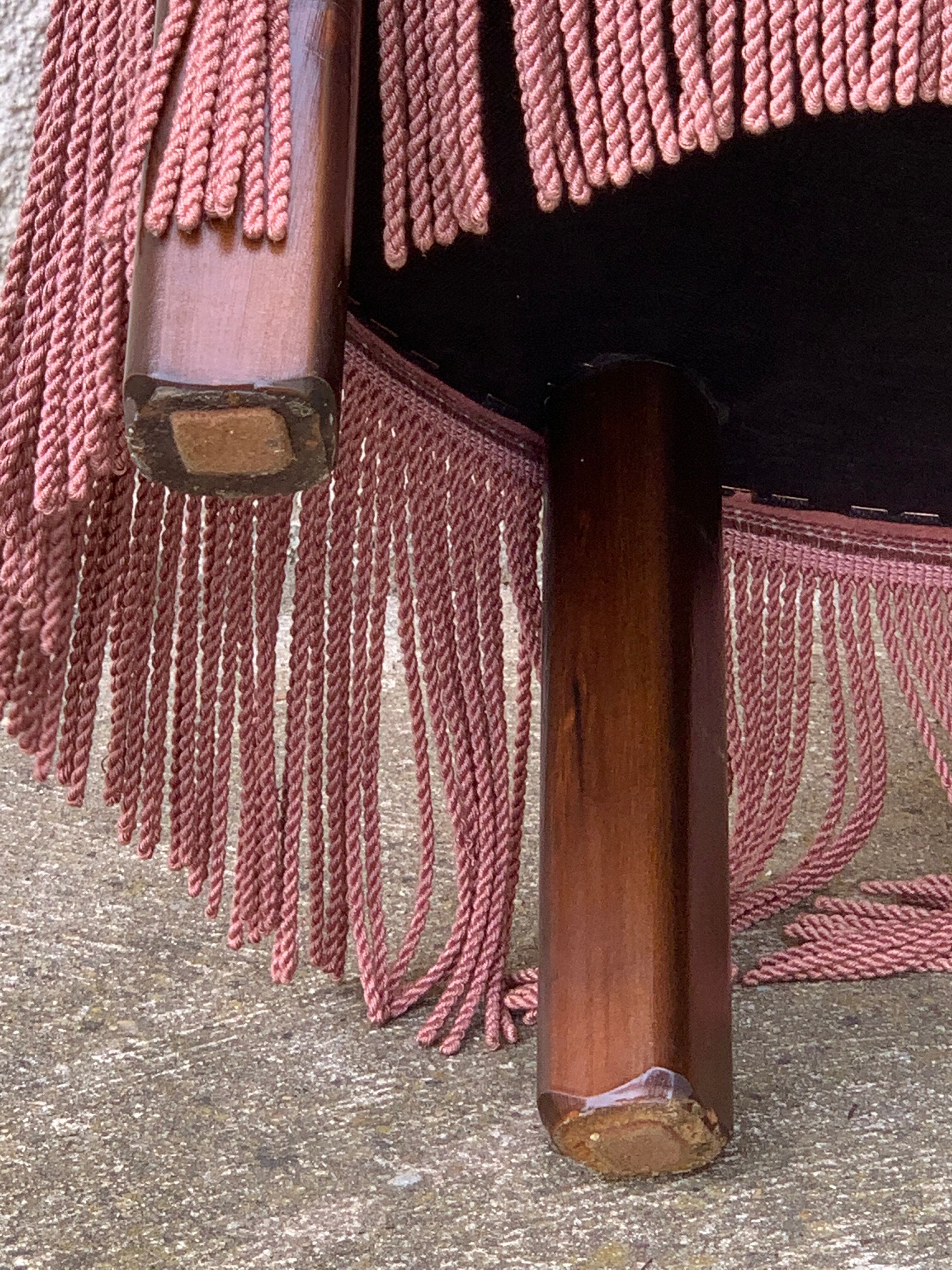 Pink velvet toad armchair 1970