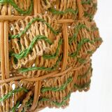 Vintage rope and wicker pendant light
