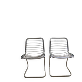 Lot 2 chaises métal chromé Gastone Rinaldi
