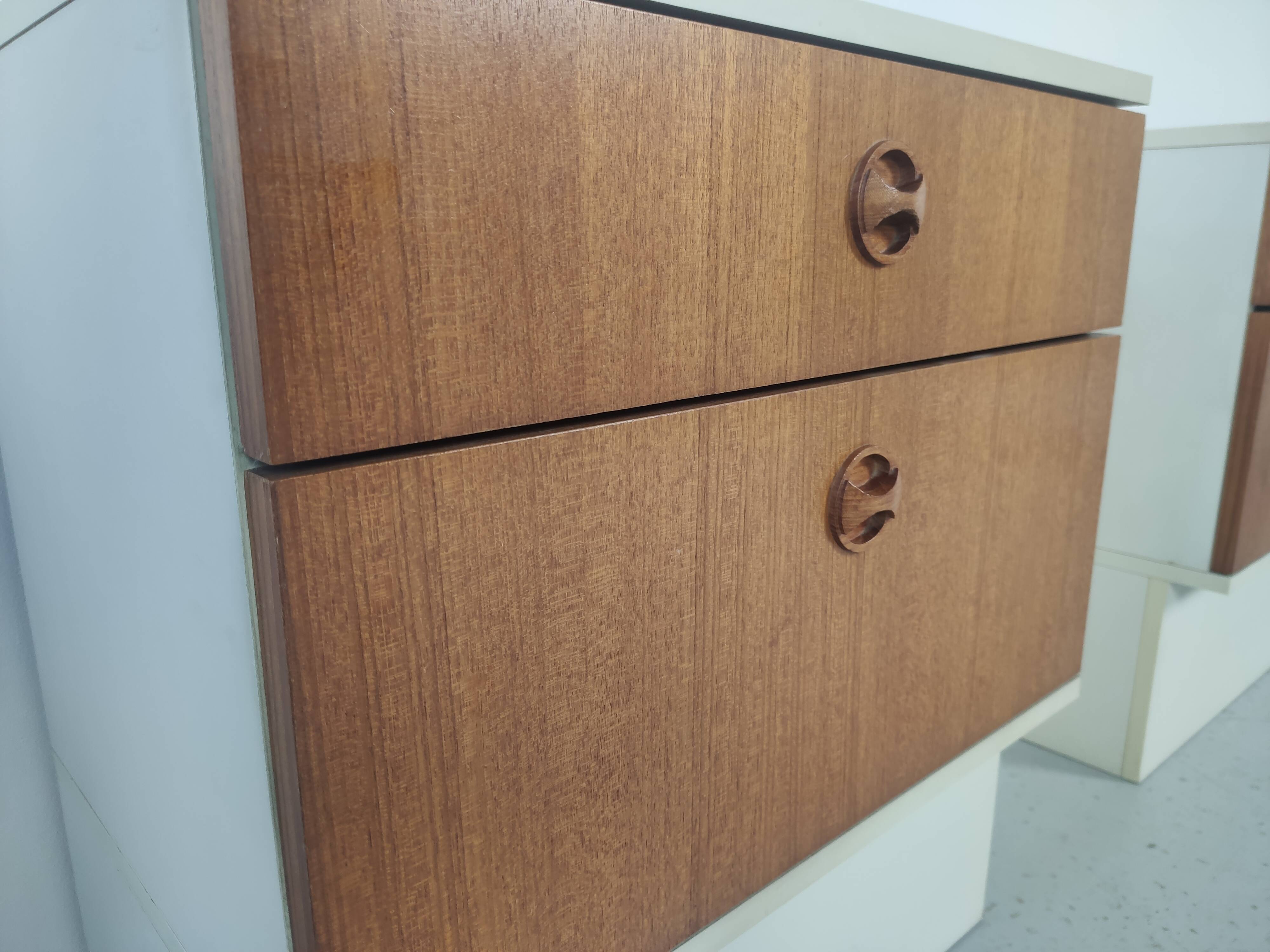 Pair of teak bedsides Scandinavian style 70s