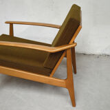 Paire de fauteuils scandinaves kaki, 1960