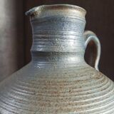 Vintage large pitcher vase in artisanal stoneware.