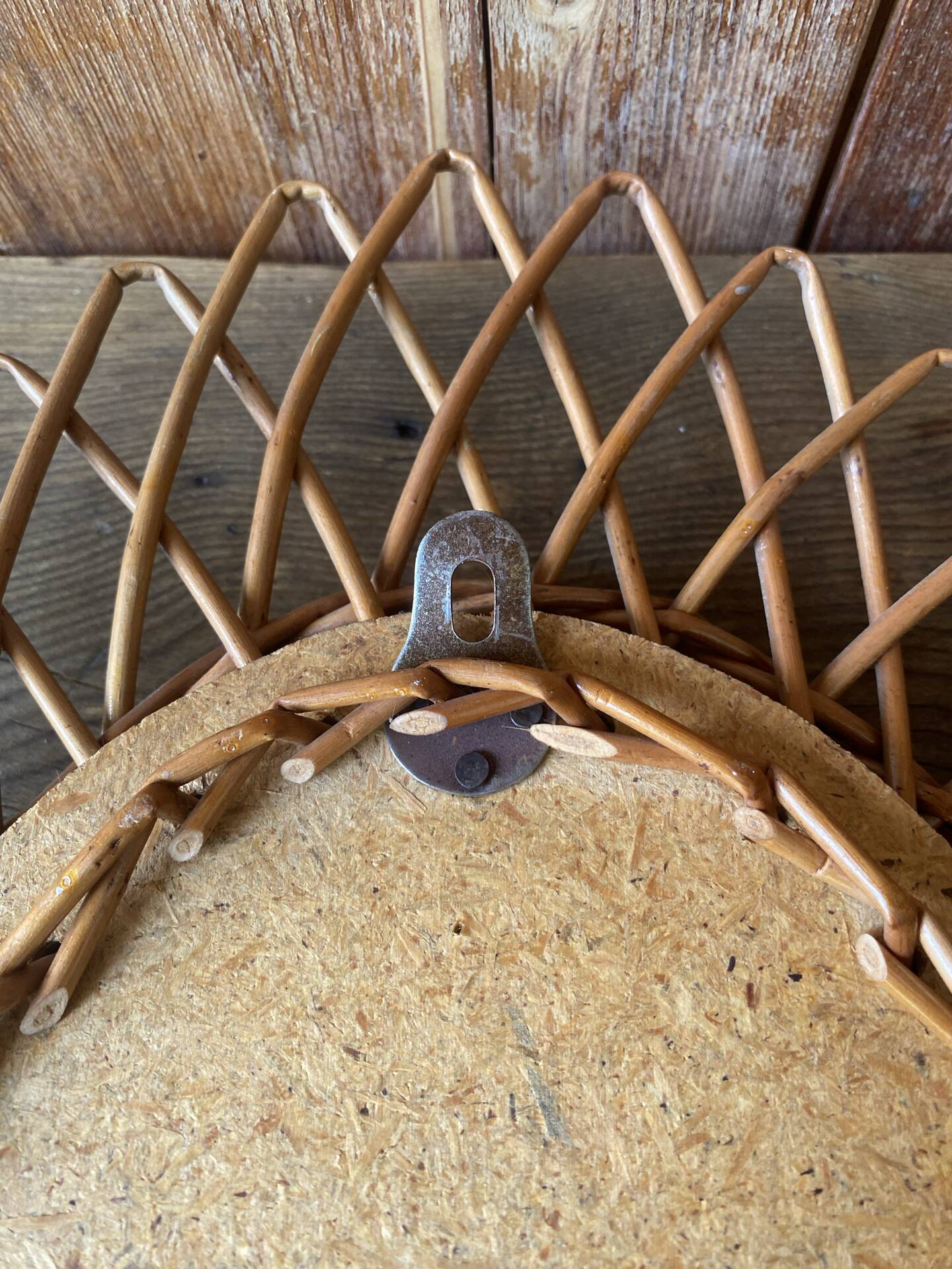 Vintage oval rattan mirror 57x40