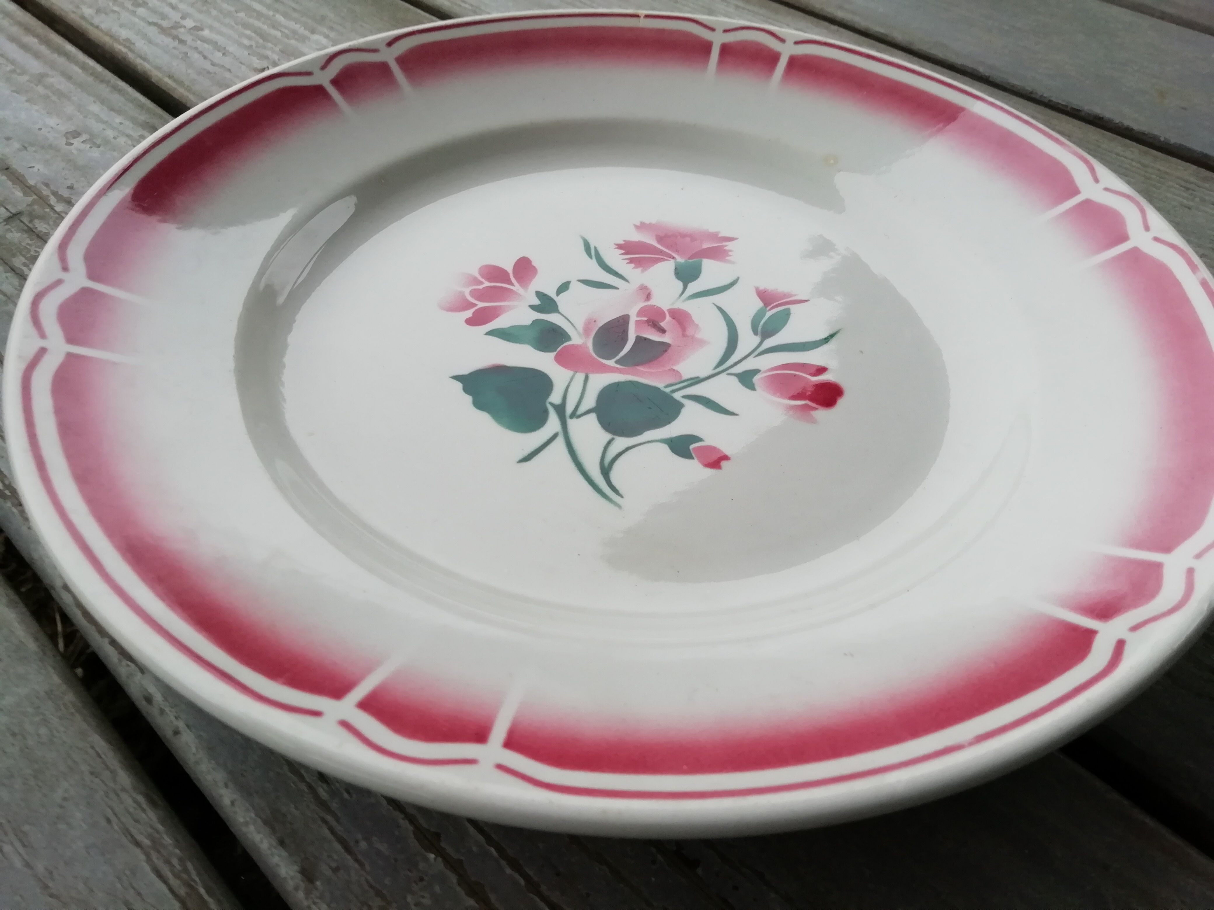 Lot de 2 plats ronds décor fleuri