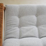 Scandinavian original Sofa, 1960s, vintage, fully restored, light grey fabric