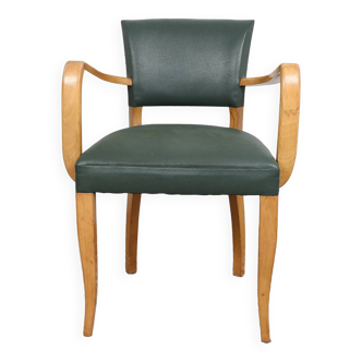 Green moleskine bridge armchair
