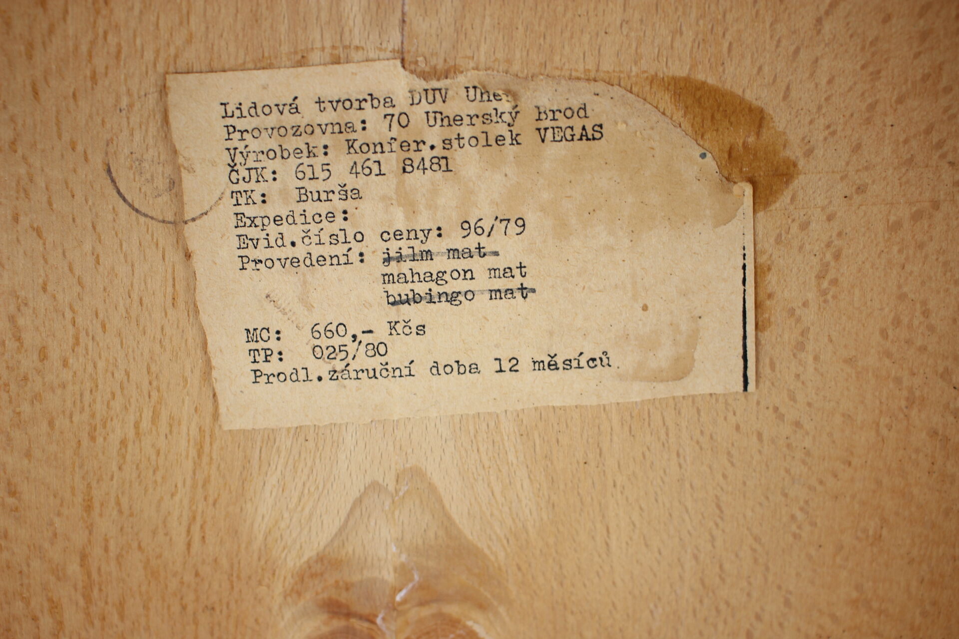 Mid-century conference table vegas, czechoslovakia, 1970's