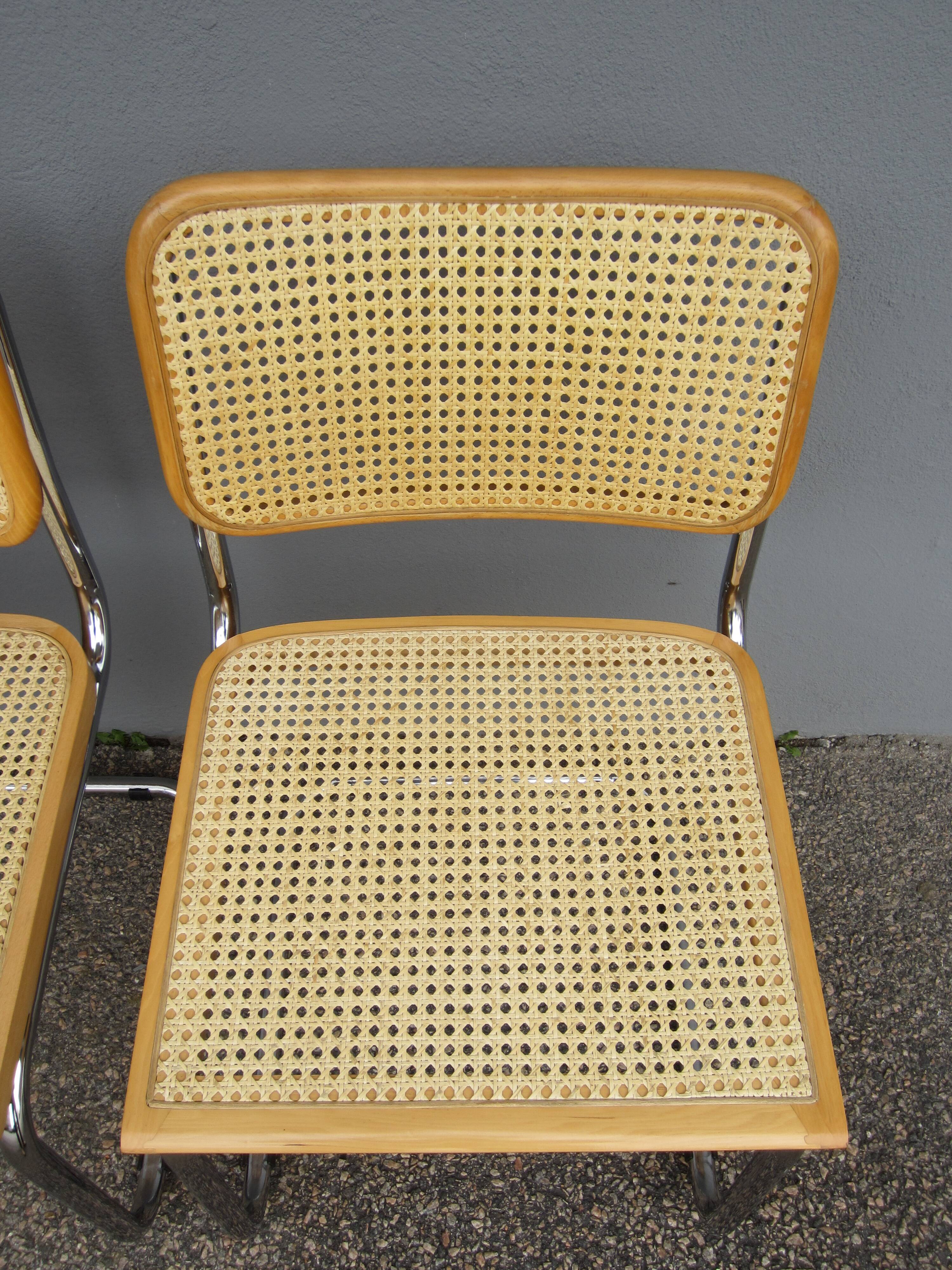 Pair of Cesca B32 Marcel Breuer chairs