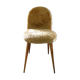 Golden moumoute chair, wooden compass feet, 60s