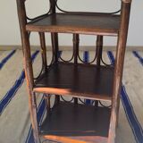 Sellette vintage en bois et rotin