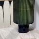 Milos vase in green and navy blue ceramic