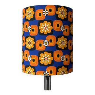 Lampshade blue daisy h40 d30 vintage 70's