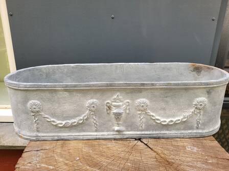 Large cast iron planter grey jardiniere