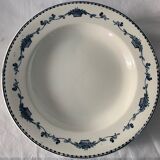 Lot of 8 flat plates and 8 hollow plates in ancient blue salins earthenware