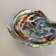 1,1 kg Murano Glass Bowl silver Flakes Shell Ashtray by Dino Martens Italy 1960s