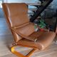 Original Nelo Sweden wooden and leather armchair