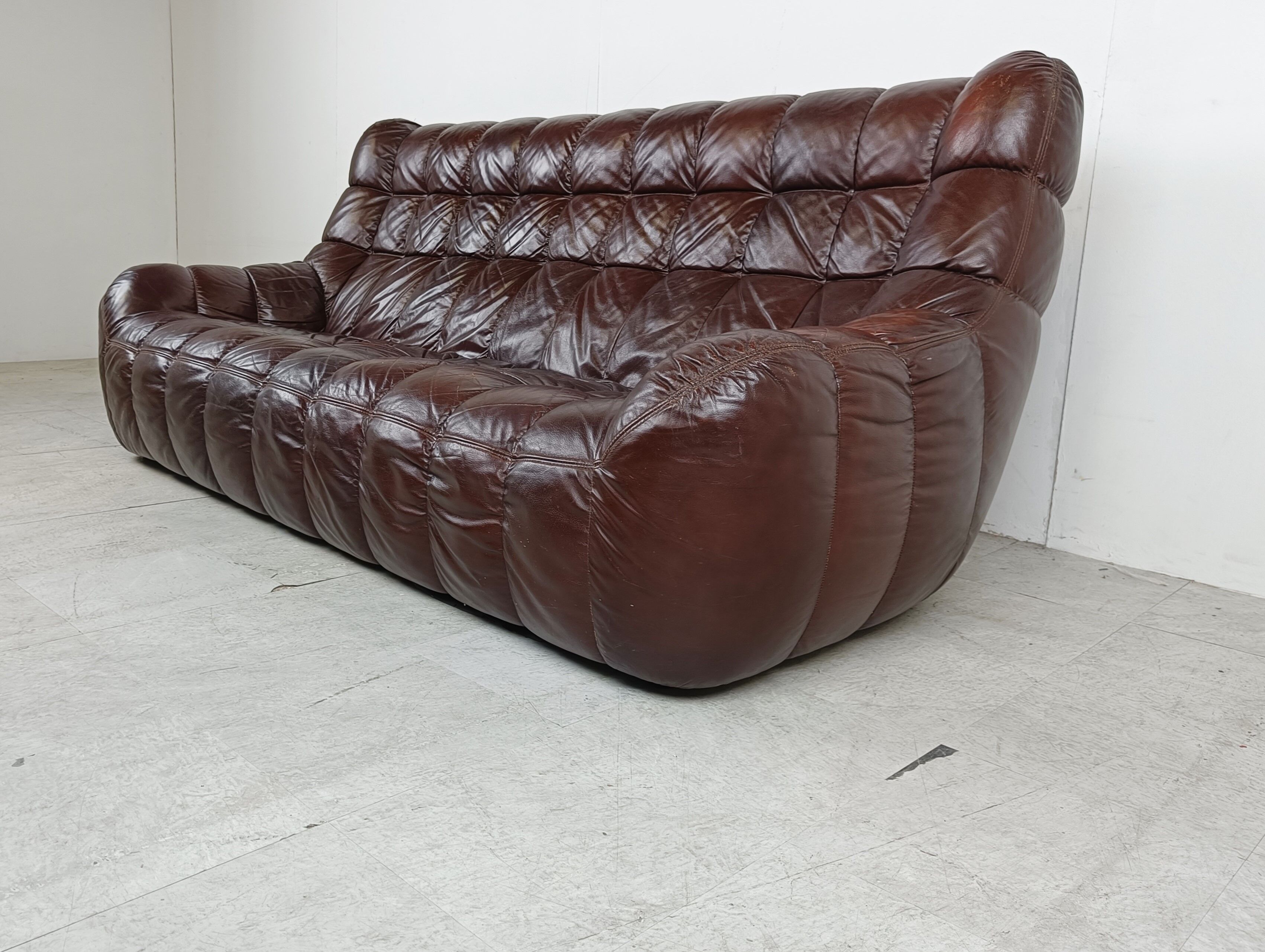 Vintage leather sofa 1970s