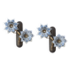 Set of 2 Murano Wall Light Black Flowers, 1970s