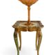 Art Nouveau Glass Compote Vase, Palm Tree Design, French, Early 20th-C