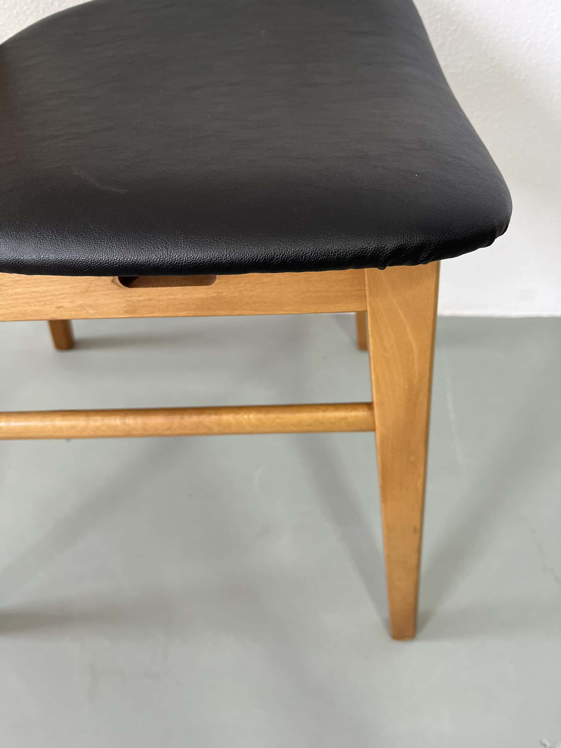 Danish design chairs in teak & skai 1960