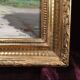 Antique oil painting, french barbizon school, wooden frame