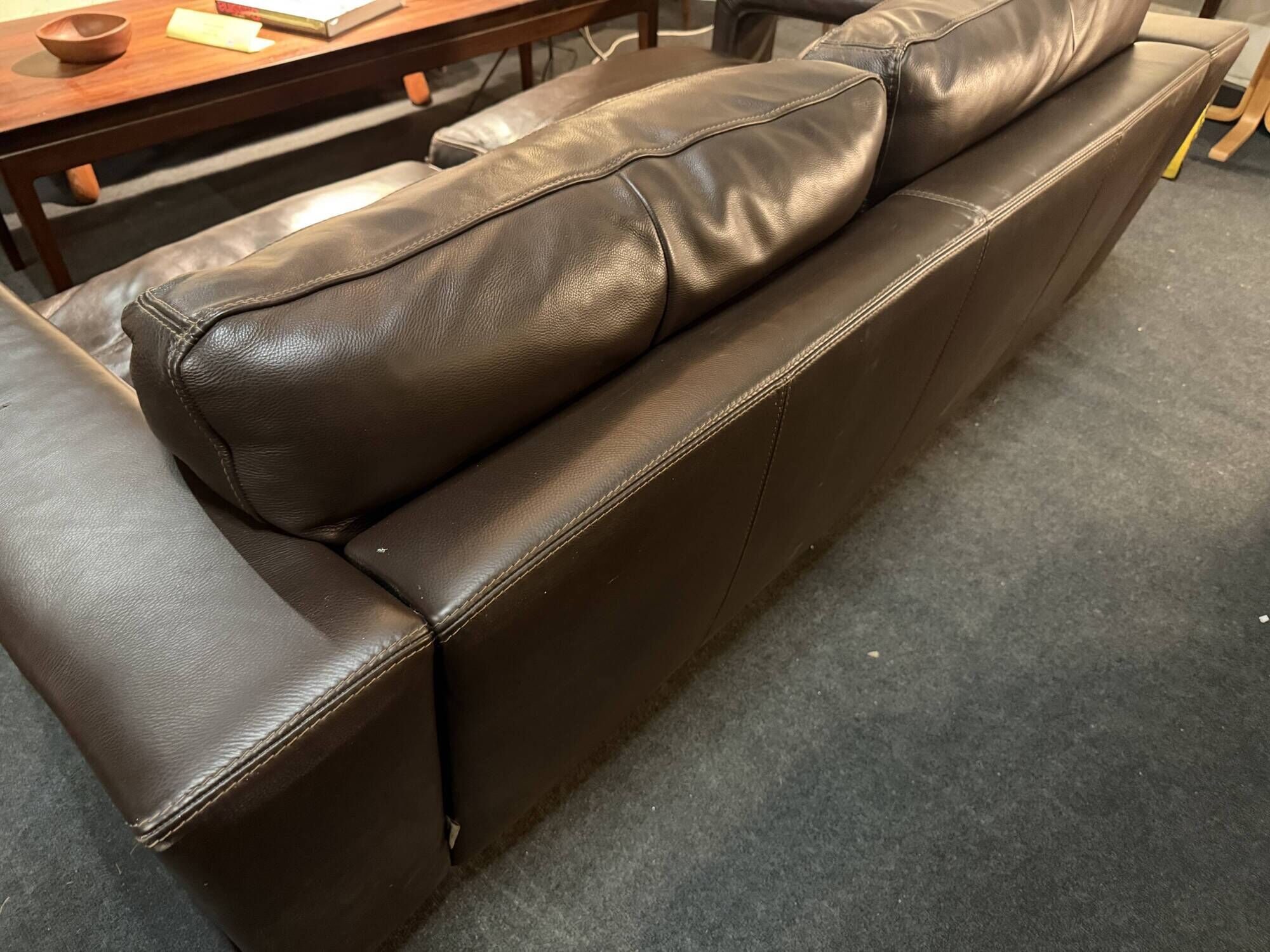 Two-seater leather sofa – Paul Daveluy by Steiner Paris – 1970s