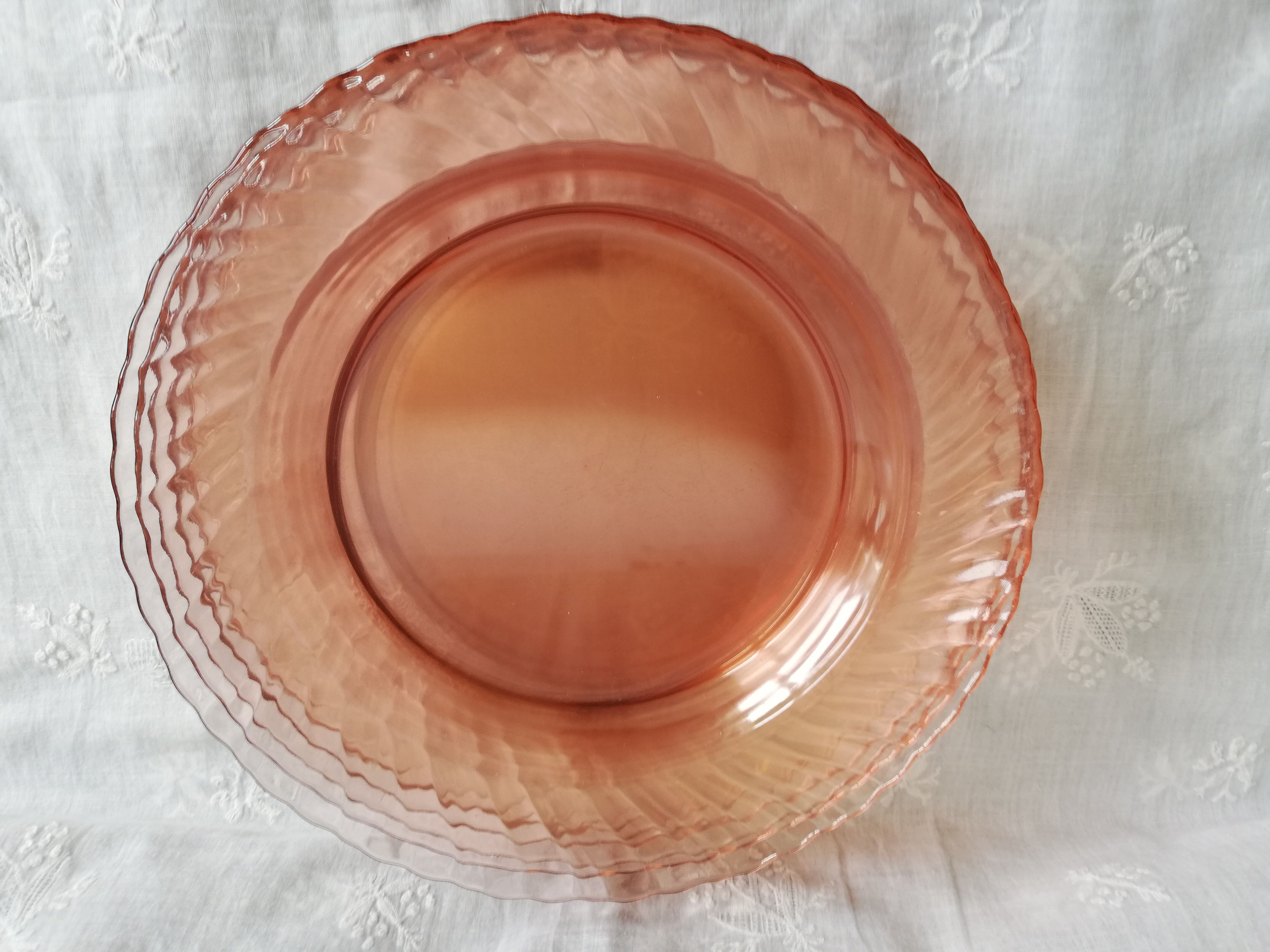 Set of 8 flat plates Rosaline Arcoroc