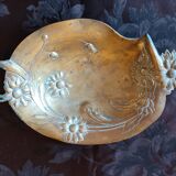 Brass fruit bowl 1900 - basket with embossed metal decoration art nouveau