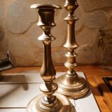 Pair of brass candle holders