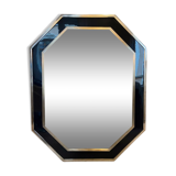Chrome and blue lacquer mirror, 1970s