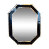 Chrome and blue lacquer mirror, 1970s
