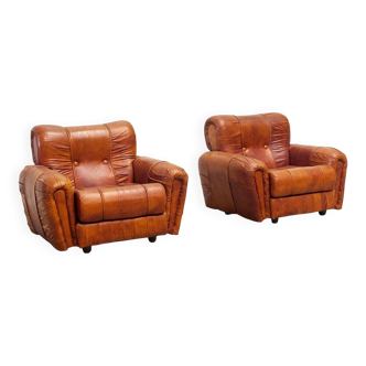 Ensemble de deux fauteuils lounge italiens