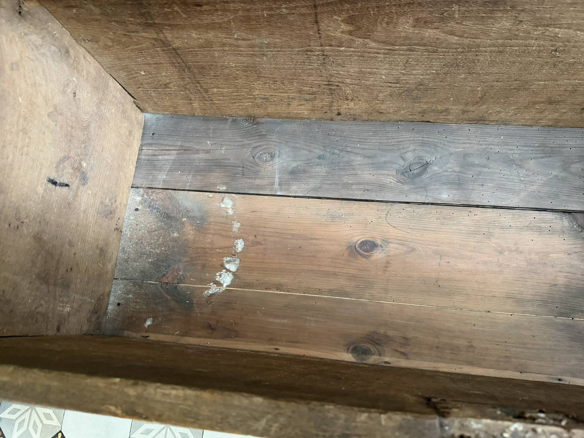 Rustic carved wooden chest trunk