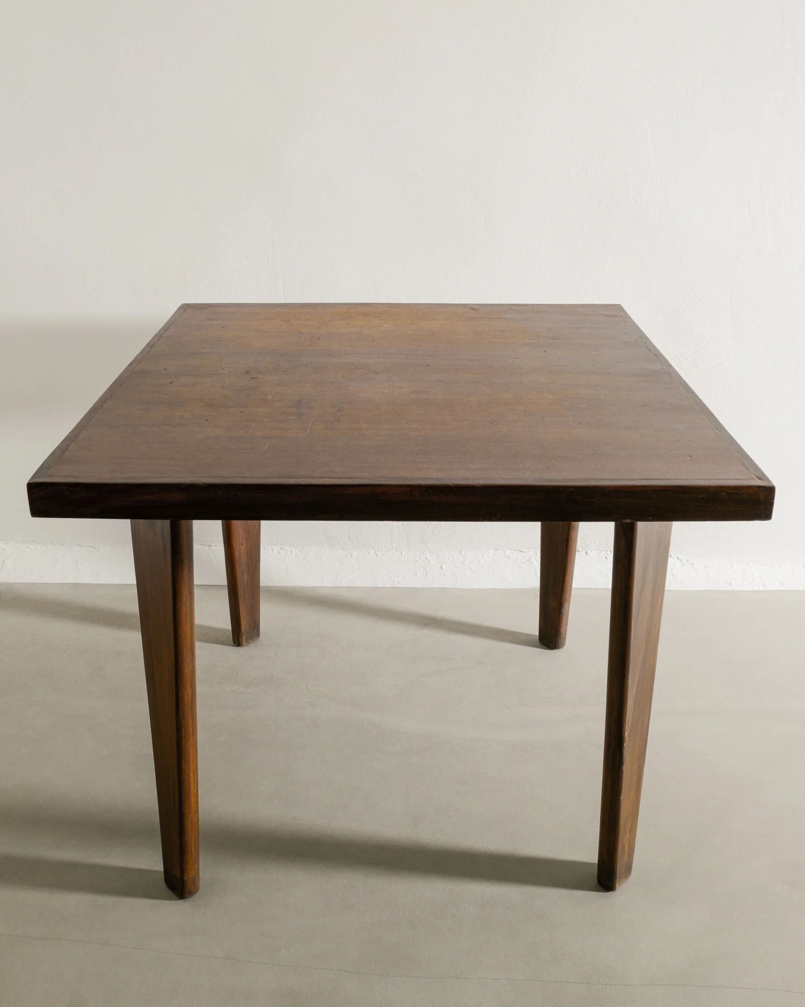 Pierre jeanneret squared wooden dining table, 1950s
