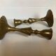Pair of twisted brass candlesticks