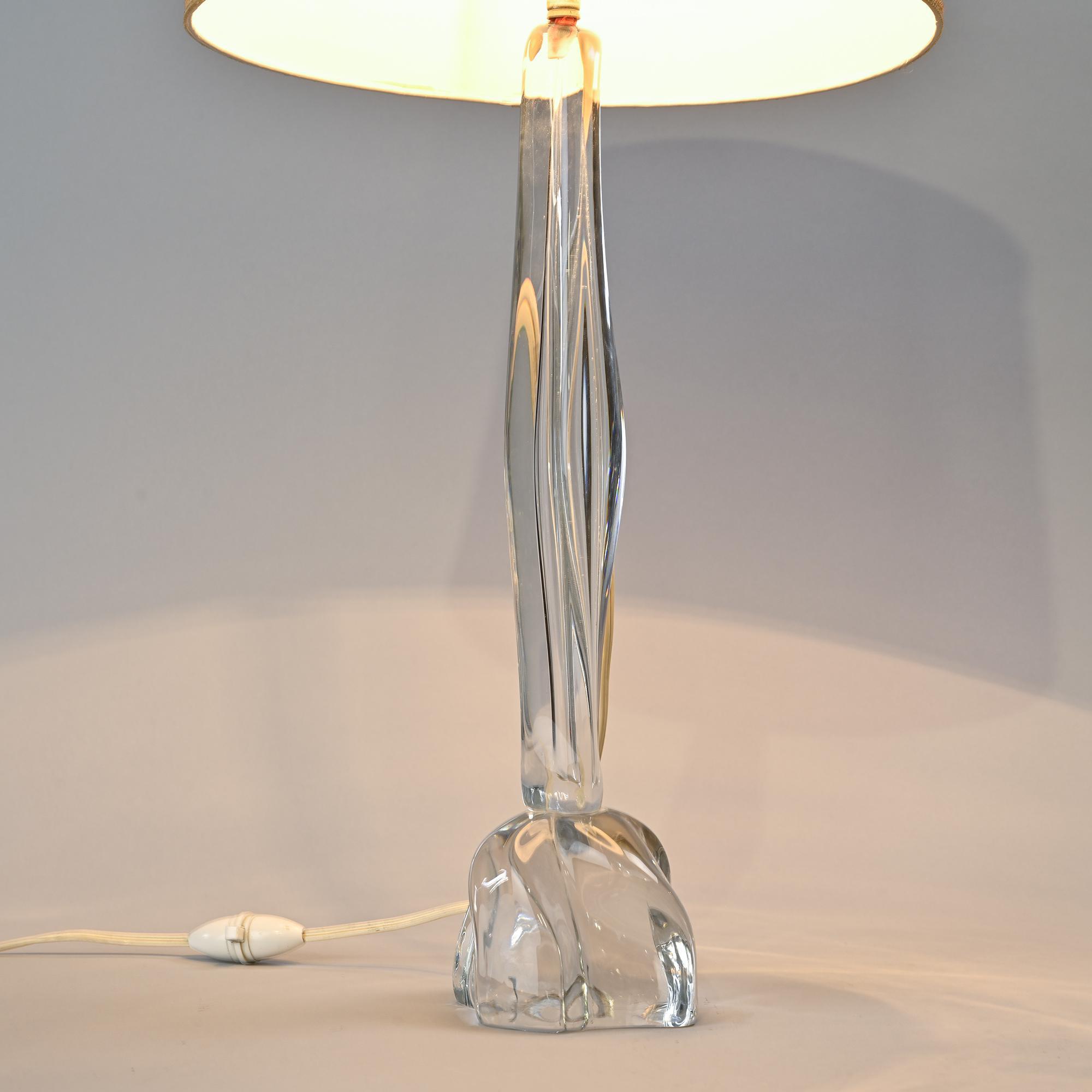 Crystal table lamp by Daum, France, 1970s